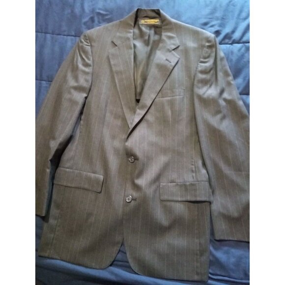 Vtg Brooks Brothers Men's 1818 Black Pinstripe Blazer 40R - 100% Wool - Preowned - Picture 1 of 6